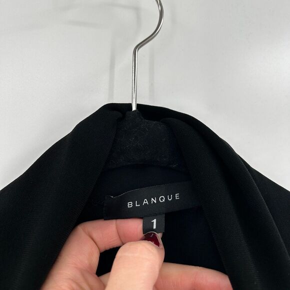 BLANQUE Womens Black Asymmetrical Open Cardigan Sweater Lagenlook Medium / Large - Picture 5 of 6